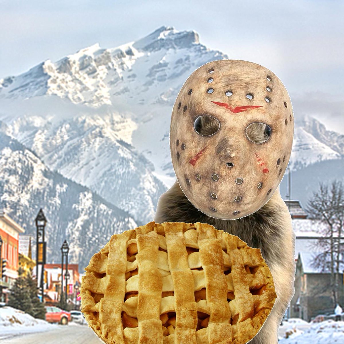 banfflakelouise's tweet photo. Friday the 13th and Pi Day? 
I am going to eat anything that is circular and my untensil will be a machete. http://t.co/c5ve3mjkB5