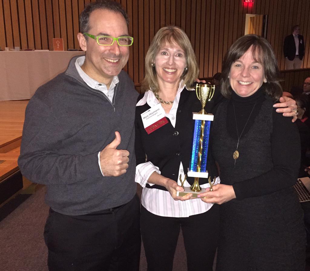 MaiaHeymann's tweet photo. @MassTLC "Backers" @ScottKirsner @paldsworth @gigabarb @MaiaHeymann win! Thks to all TriviaHack contestants! #mtlcAM http://t.co/sXjPNThneg