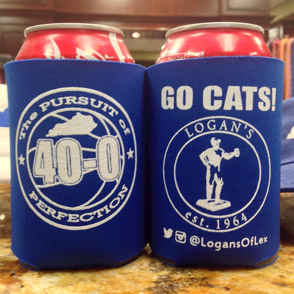 LogansOfLex's tweet photo. We're giving away 2 UK "Pursuit of Perfection" 40-0 koozies today - follow @LogansOfLex and re-tweet to enter! http://t.co/aFwtFNG1nn