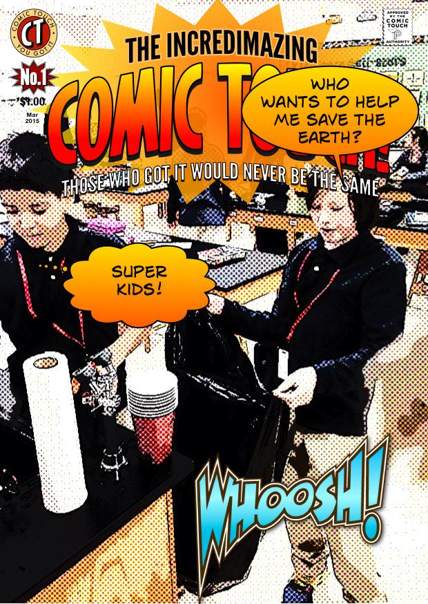Mrs_Coalson's tweet photo. #comictouch 6th graders saving the earth! #DLDay #iengagebwyn http://t.co/x1MqpEMU56