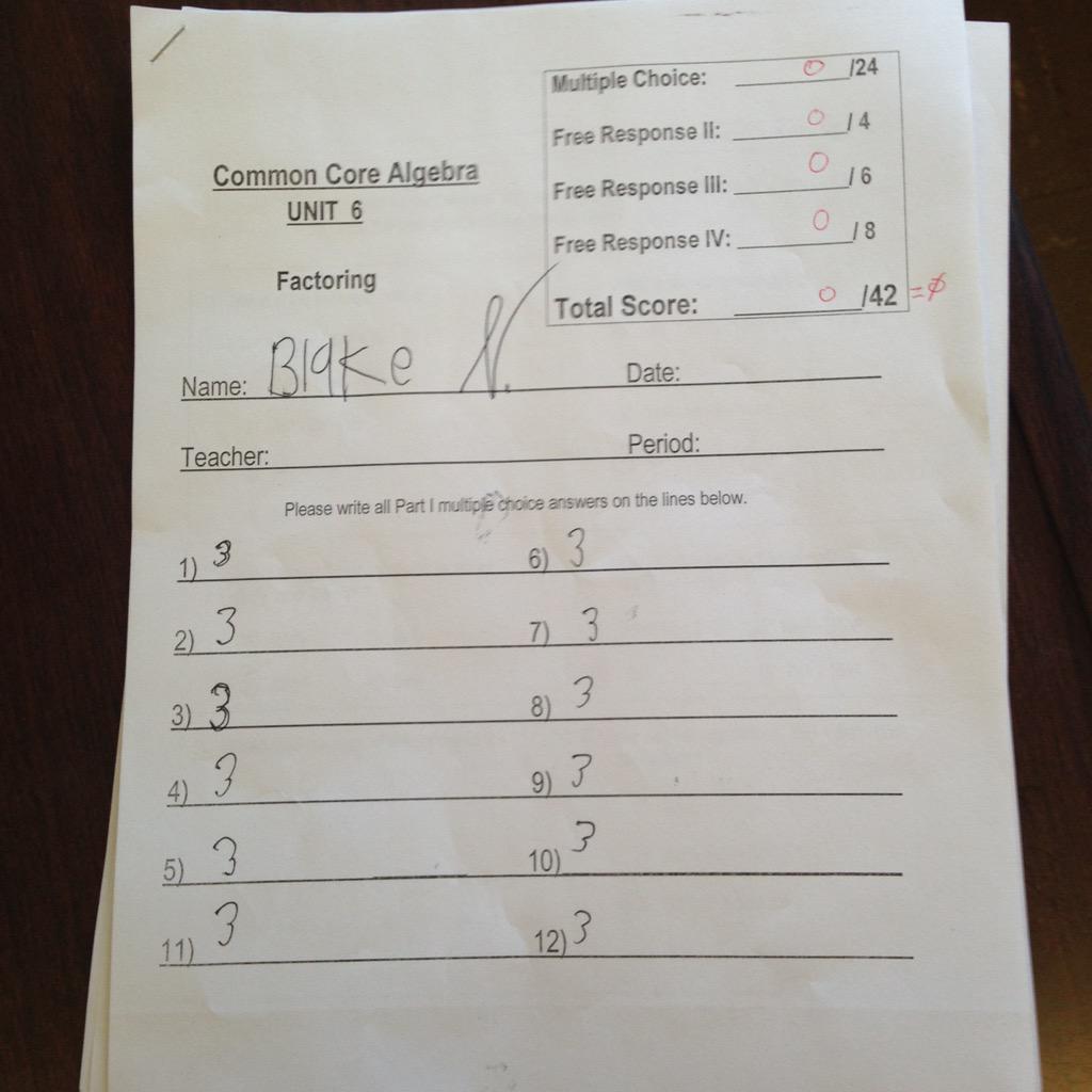 BoockTrent's tweet photo. HE DIDNT EVEN GET POINTS FOR WRITING HIS NAME😂😂😂😂 #HelpBlake http://t.co/fQ6isxL1hR