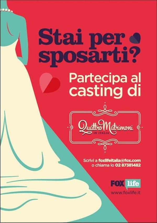 QUATTRO MATRIMONI IN ITALIA STA' CERCANDO TE FUTURA SPOSA 2015!#http://goo.gl/IevLoa;@foxlifeit #4MatrimoniIT