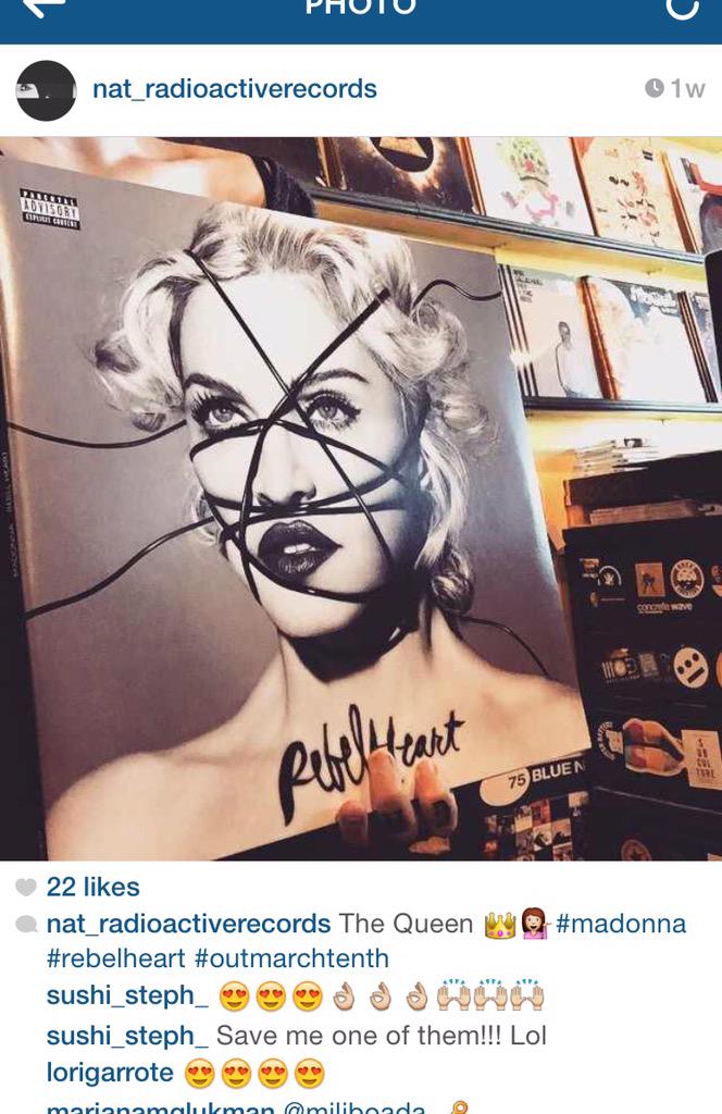 Hey <a href="/Madonna/">Madonna</a> I work at a record store <a href="/radioactiverecs/">Radio-Active Records</a> and we are alive and well! The indies support you ✌️