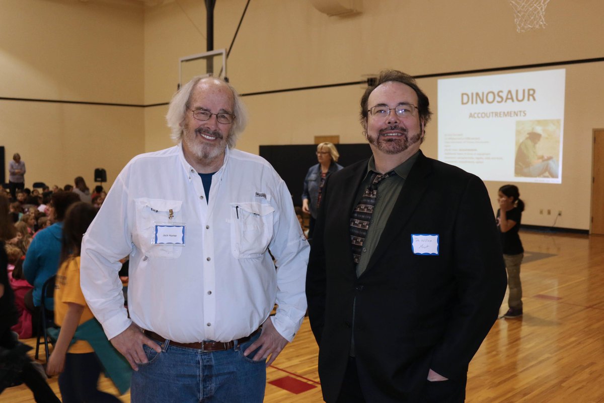 AlbertaBair's tweet image. when science meets performing arts: Drs. Jack Horner and William Mouat