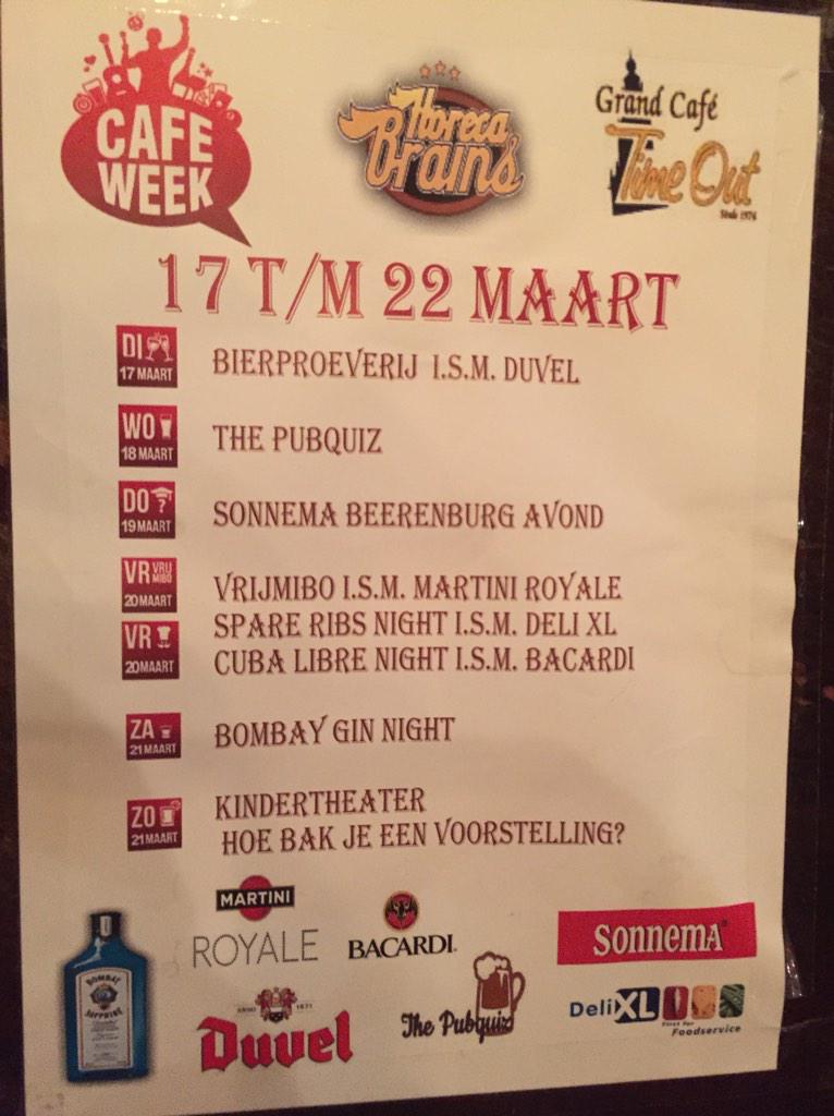 KLEINEBAR's tweet photo. Volgende week Cafe week @TimeOutGron http://t.co/GJfDTeGwWf