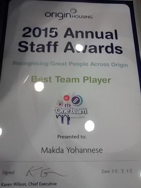 ITOrigin's tweet photo. #OriginConference - Makda wins team player of the year , one hell of an achievement - living embodiment of One Team. http://t.co/Zk6Drj7FwY