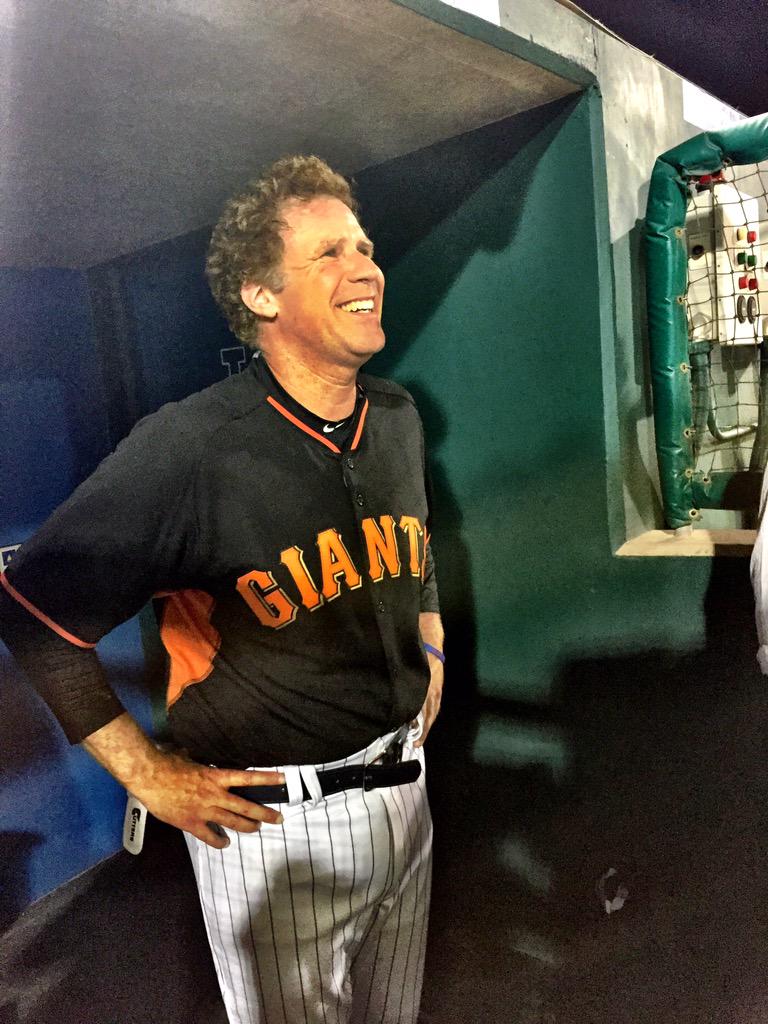 SFGiants's tweet photo. ICYMI: Will Ferrell looks really good in orange and black. #FerrellTakesTheField #SFGiants http://t.co/EL6eIvgbEw