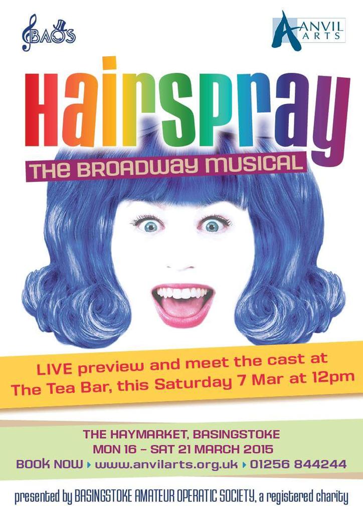Saturday from midday come and meet the cast and sing along with songs from the smash hit musical #hairspray