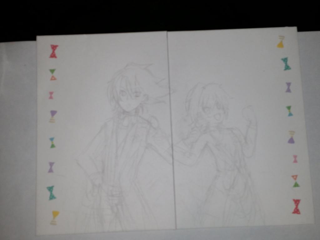 お手紙作成中。もっと塗り込む予定だけどくどくなりそう 