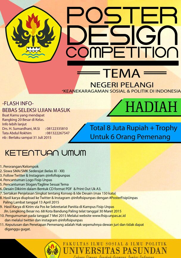 punya bakat design? yuk ikutan poster design competition tuk tingkat pelajar. Raih total hadiah 8jt  rupiah