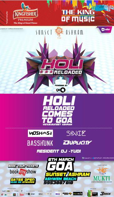 Today in #Goa! Holi Reloaded to feature <a href="/noshnsj/">Nosh & SJ</a> among others at <a href="/SunsetAshramGoa/">Sunset Ashram Goa</a>: bit.ly/18ThI1e