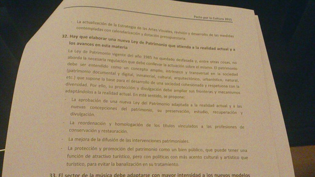 Al #pactoporlacultura @A_CR_E ha contribuido señalando problemas del #patrimonio y su #conservación  #ConfCult2015