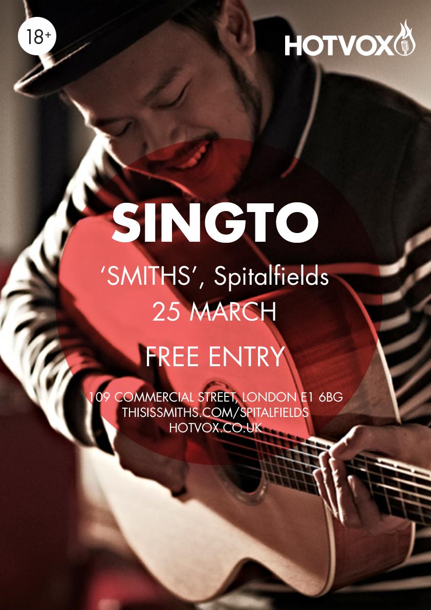 Hot_Vox's tweet photo. Very excited to have @singtonumchok play @thisissmiths on 25th March! Completely free entry! #livemusic @verythaiuk http://t.co/cQVoyOoAmJ