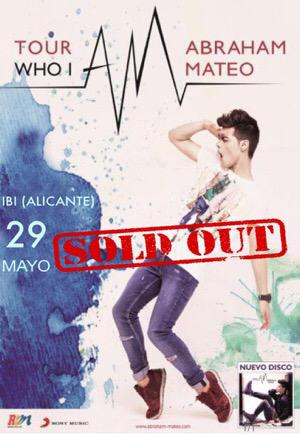 AbrahamMateo's tweet photo. Agotadas las entradas para el concierto del 29 de mayo en IBI (Alicante)! GRACIAS chic@s! #TourWhoIAM :) http://t.co/NMqeLQJMxS