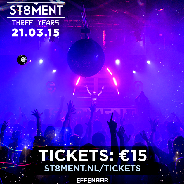 st8ment_nl's tweet photo. Zaterdag brengt #ST8MENT onder andere Noisecontrollers, Jack of Sound en Deetox naar De Effenaar! #threeyears http://t.co/FK0HDMq6Ld