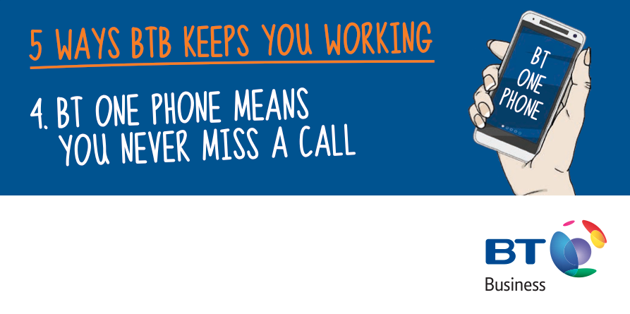 BTBusiness's tweet photo. Number 4 in our ‘keeps you working’ series - #BTOnePhone means you’ll never miss a call… http://t.co/SqIQo0GsSw http://t.co/9y6PzptAjF