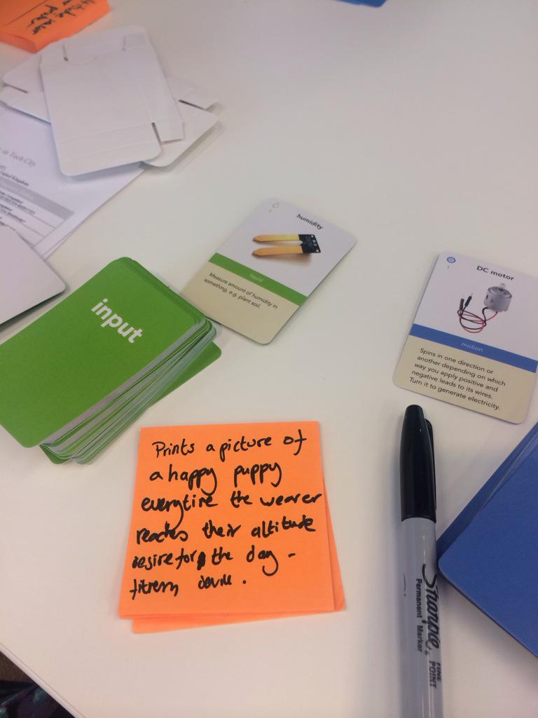 Using the cards to brainstorm #iot ideas