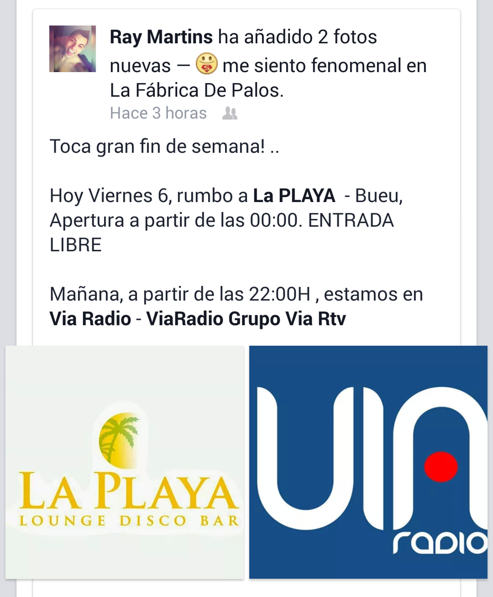 SalaPlaya's tweet photo. Hoy viernes Ray Martins en @SalaPlaya y sábado en @via_radio Entrada gratuita esta noche 6 de Marzo @RayMartinsMusic http://t.co/Xm6fnSrjhB