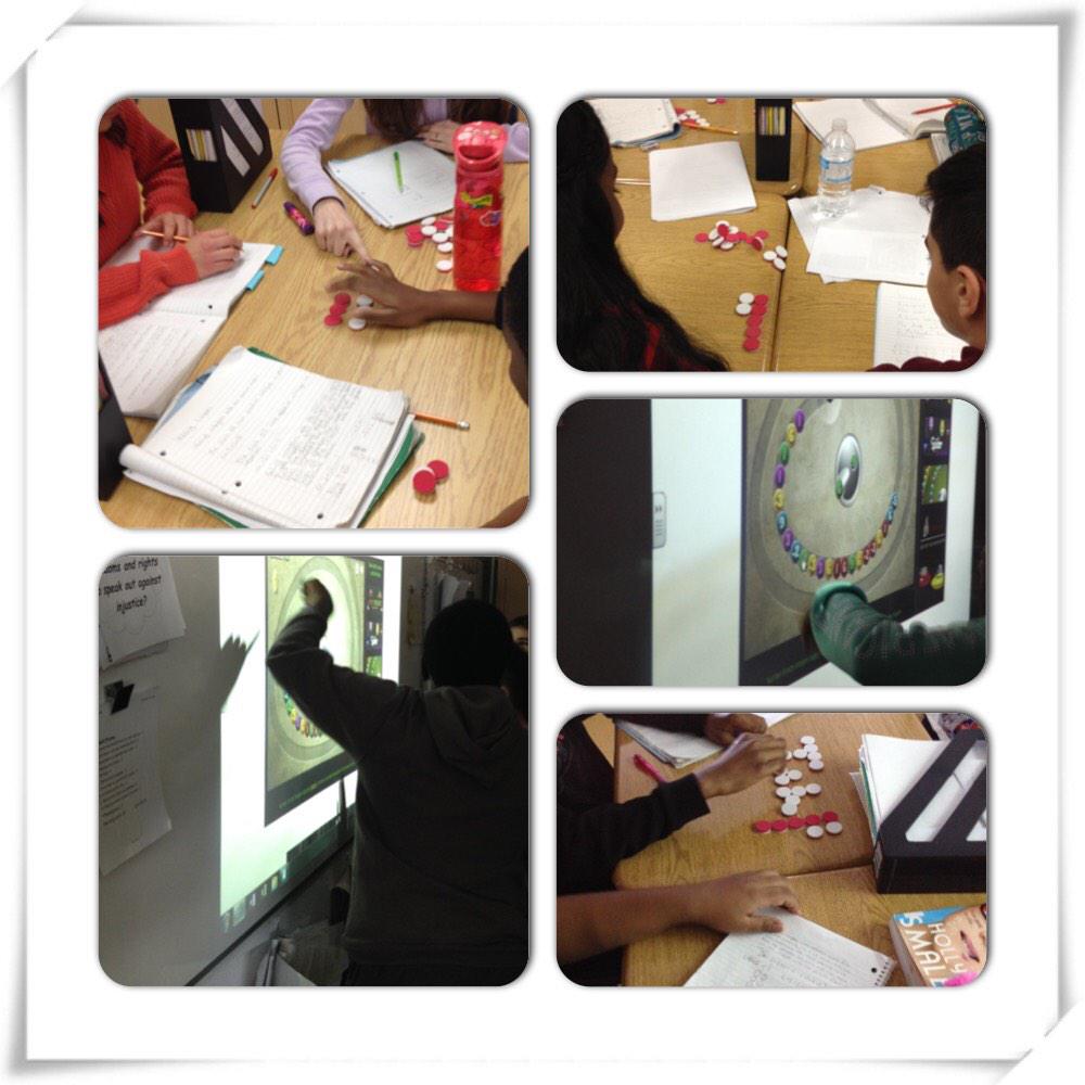 Class2Tweet's tweet image. Having fun exploring integers with #mathpartners &amp;amp; whole class on the Smart Board @DPCDSBSchools @Blackhawksat25