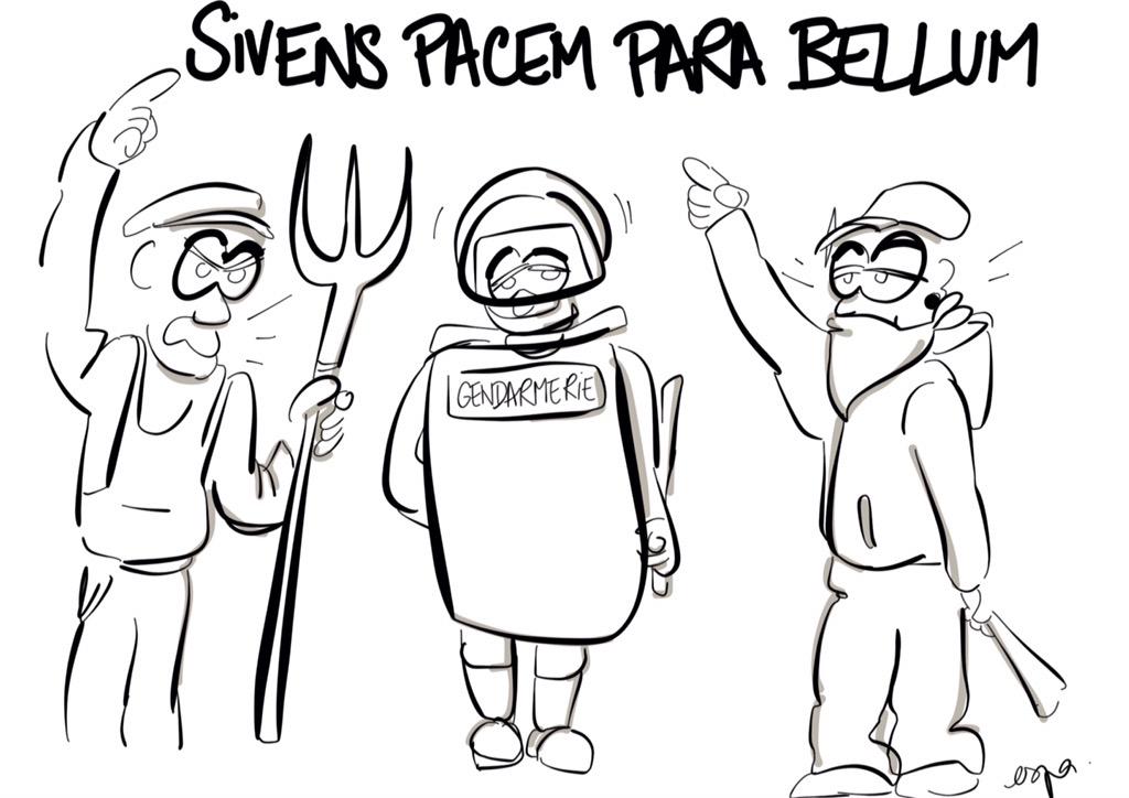 espa974's tweet photo. @emissionBD @tsoulcie #SIVENS la fin était prévisible pour les #zadistes #ZAD  #TARN,si vis pacem... Dessin @espa974 http://t.co/Ev0ShNWBOe
