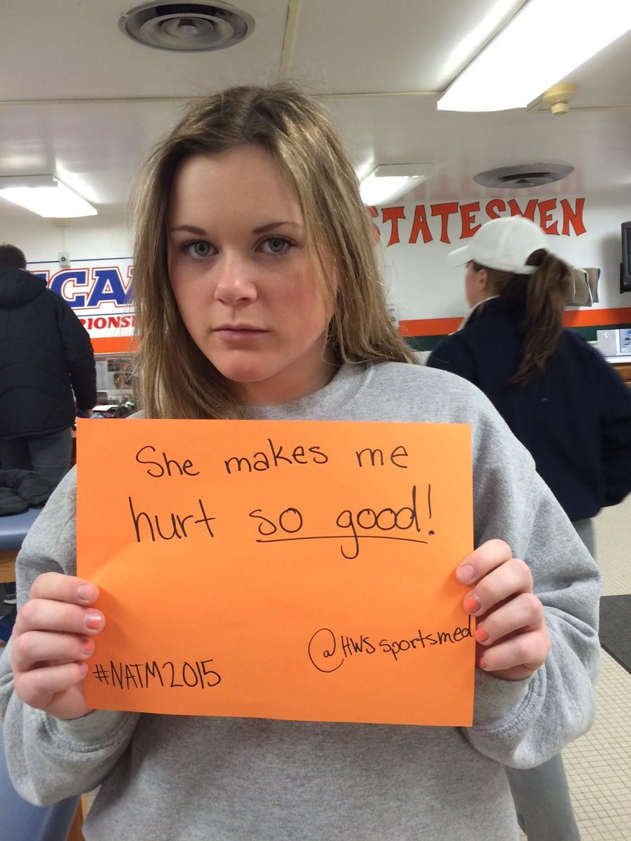 HWSSportsMed's tweet photo. Feel good massage? What is that?
#ithurtssogood
#theykeepcomingbackformore
#NATM2015
@NATA1950 http://t.co/MZoEBjNBuM
