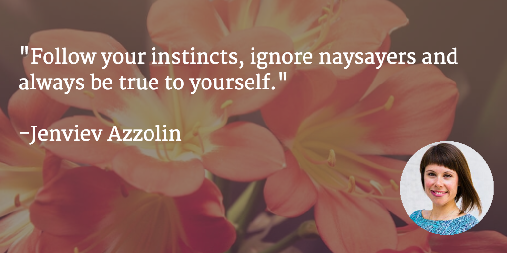 KatieMartell's tweet photo. "Follow your instincts, ignore naysayers and always be true to yourself." - @JenAzzolin https://t.co/JIgJq9tTQq #IWD https://t.co/8o3JNOneWy