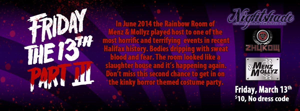 NightshadeHFX's tweet photo. 1 week until the 13th and Nightshade's horror theme takes over the Rainbow Room  @MenzBarOfficial @djzhukow http://t.co/ZFD6r33Lhs