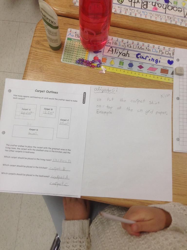 MrBellSJP2's tweet image. My students calculating area using cm grid paper. #standardunit #math #dpcdsb