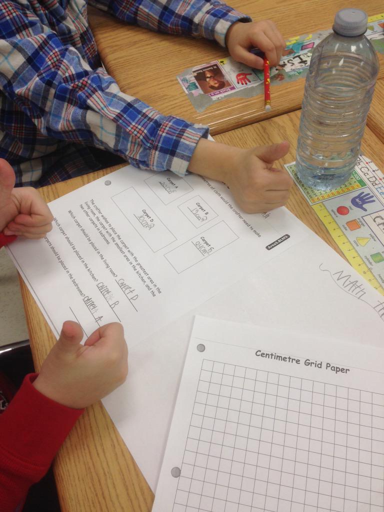 MrBellSJP2's tweet image. My students calculating area using cm grid paper. #standardunit #math #dpcdsb