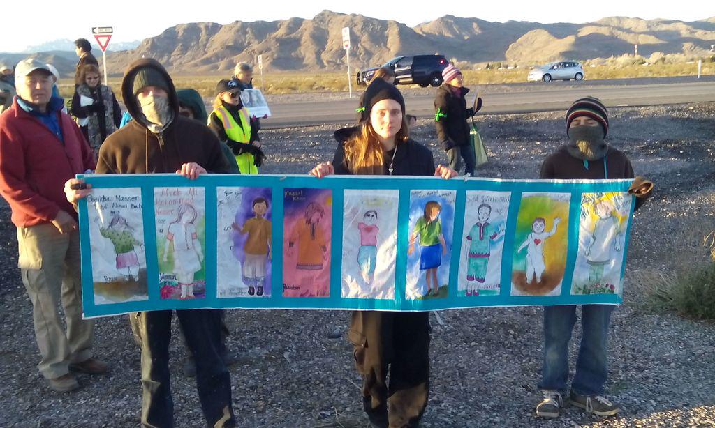 PalsJustice's tweet image. NOW: US Citizens @ Creech Air Force Base 2 #StopKillerDrones
pictures of Children Killed by #USDrones
#ShutDownCreech