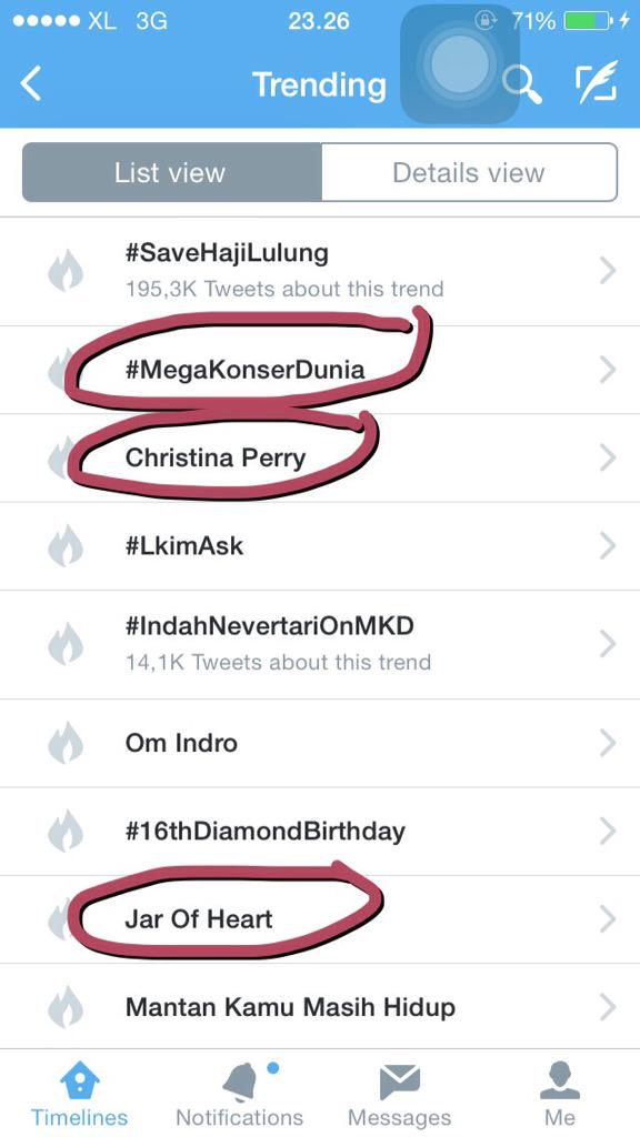 OfficialRCTI's tweet photo. Yeay! #MegaKonserDunia #ChristinaPerri #JarOfHeart #Human &amp; #ThousandYears trending topic ;D you are cool tweeps! http://t.co/47xqUNxc6R