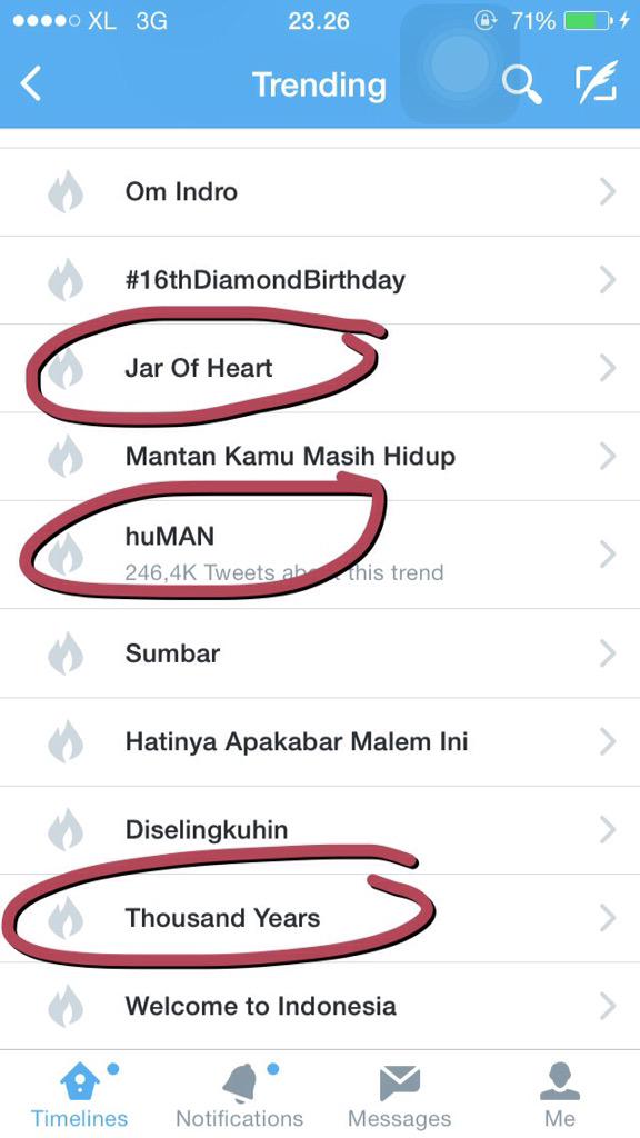 OfficialRCTI's tweet photo. Yeay! #MegaKonserDunia #ChristinaPerri #JarOfHeart #Human &amp; #ThousandYears trending topic ;D you are cool tweeps! http://t.co/47xqUNxc6R