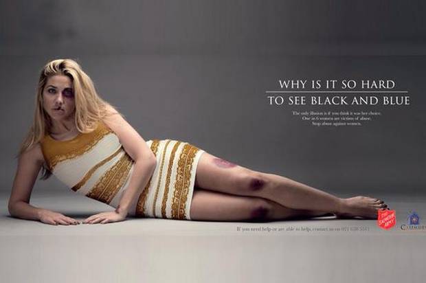 Independent's tweet photo. How 'the white and gold dress' became a powerful statement against domestic abuse http://t.co/4JgvZbM3dE http://t.co/fOMsCyFjLq