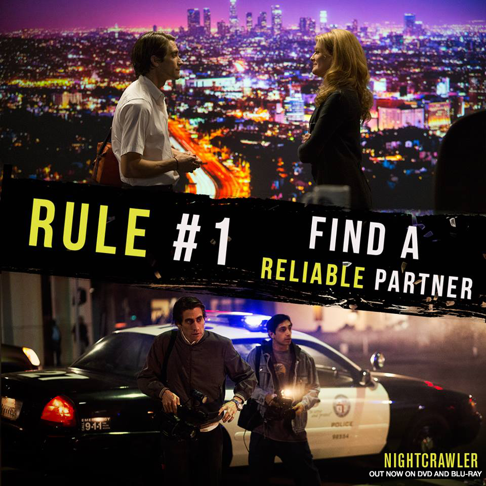 NightcrawlerUK's tweet photo. Welcome to Lou Bloom's TV Success 101. Want to run a successful TV news business? Here's Rule 1. 

#Nightcrawler http://t.co/mc0PwEPcZL