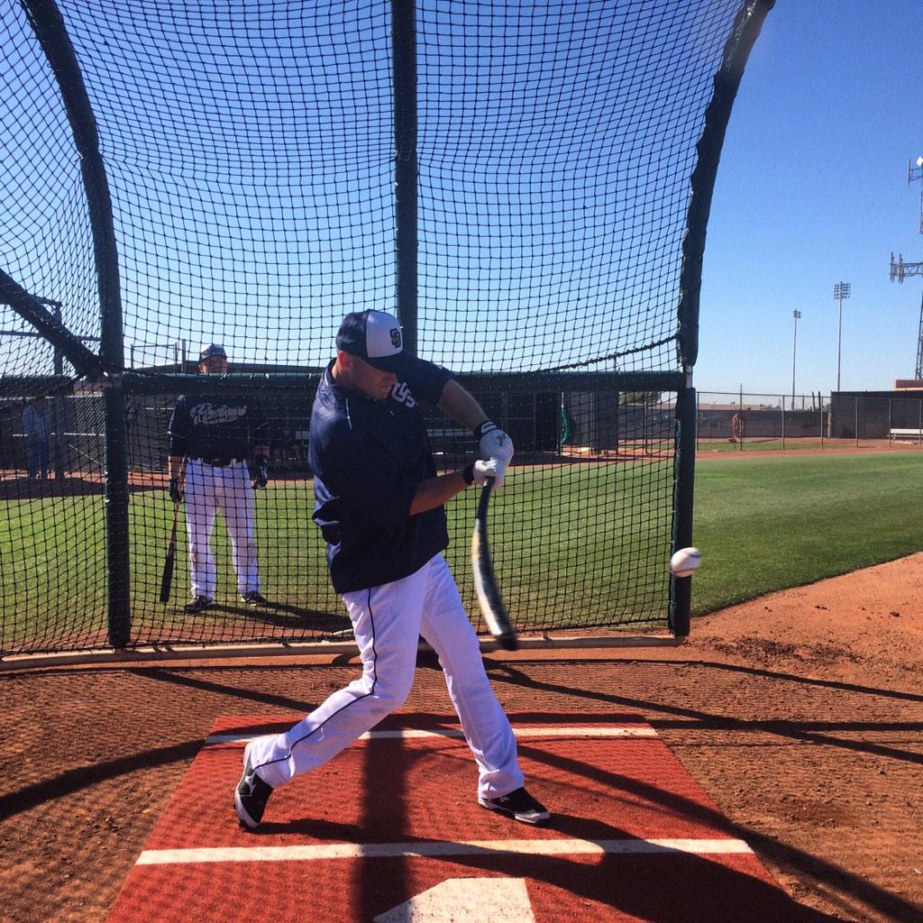 What better way to spend your birthday than in the batting cage. Happy Birthday, Clint Barmes! 