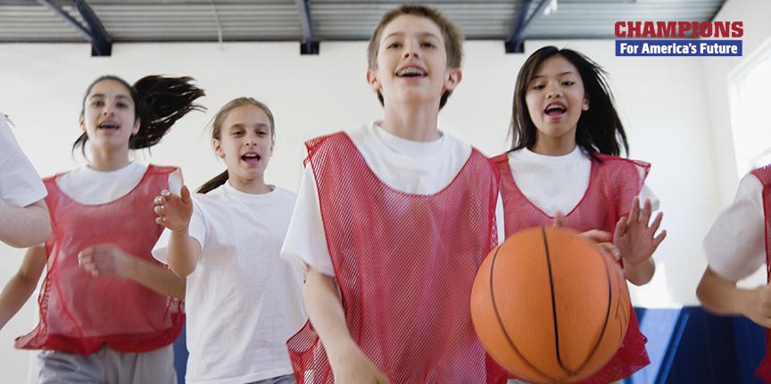 Only 48% of schools offer PE. Our athletes know quality PE helps kids stay fit. <a href="/rwjf/">RWJF</a> #CultureOfHealth #RWJF1stFri