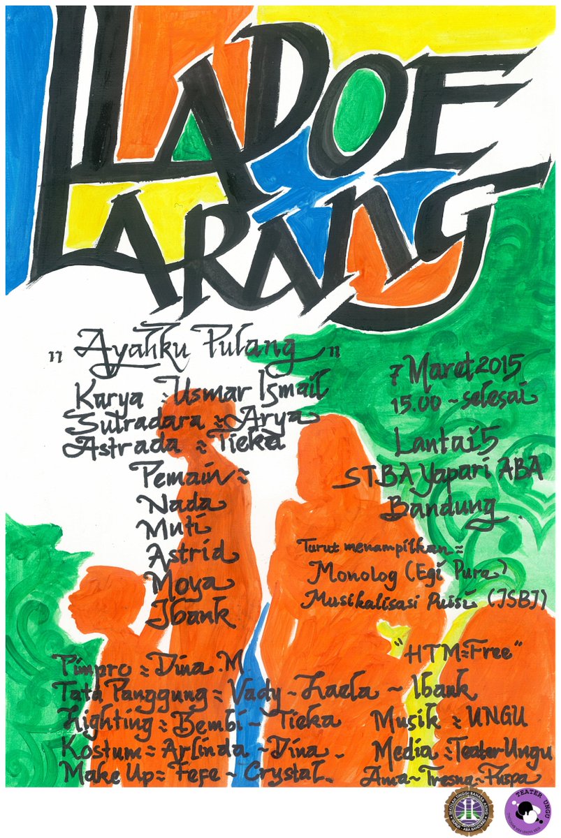 Jangan lupa besok merapat ke lantai STBA BANDUNG (jl. Cihampelas 194). Akan ada pertunjukan "LADOE LARANG" jam 15.00.