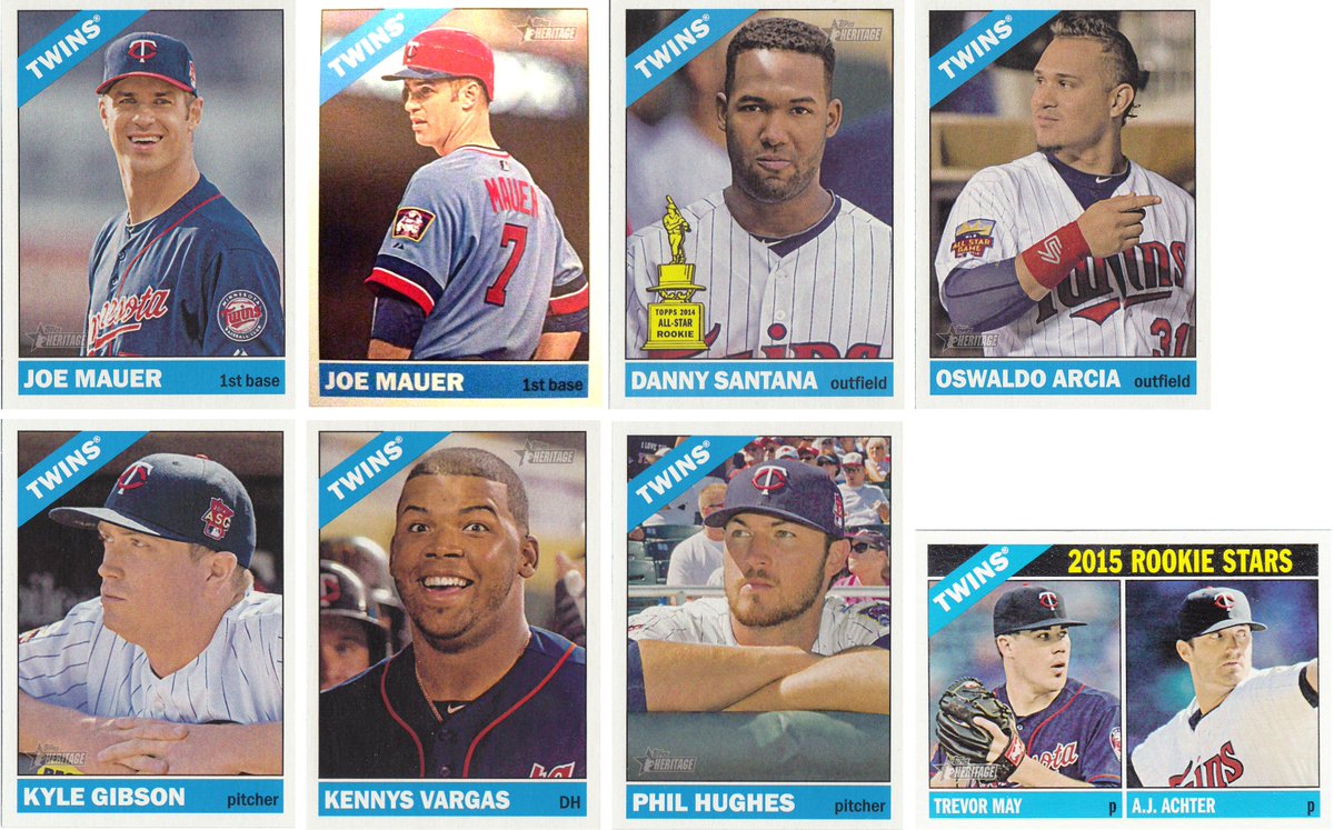 Shot 8 #MNTwins in 2015 <a href="/toppscards/">Not Actually Topps</a> Heritage:<a href="/DannySantana39/">Danny Santana</a>, <a href="/arciaoswaldo/">Oswaldo Arcia</a>,<a href="/kgib44/">Kyle Gibson</a>,@kennys_vargas,<a href="/PJHughes45/">Phil Hughes</a> &amp; more