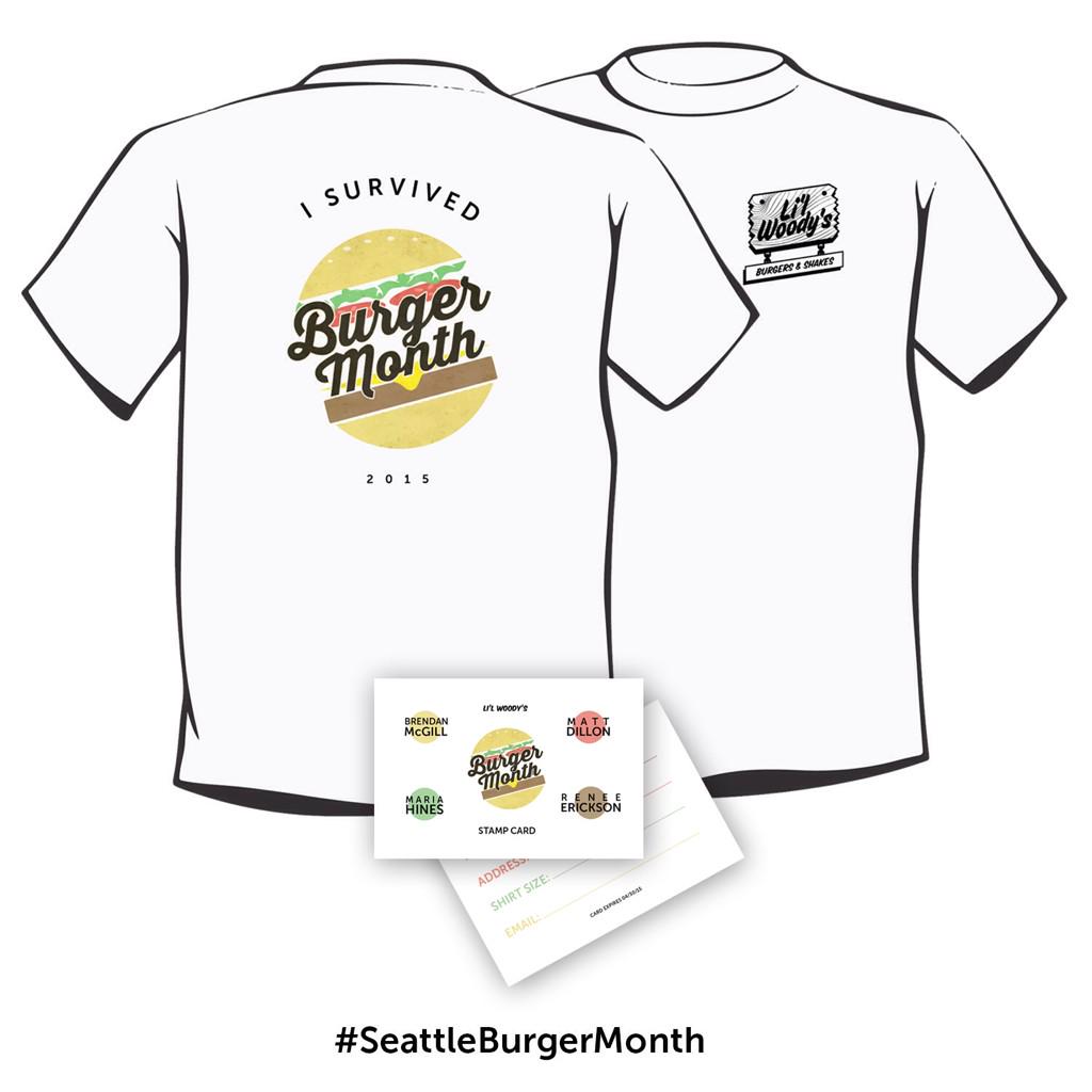 Get a stamp card, try all 4 burgers during #SeattleBurgerMonth &amp; get rewarded w/ "I Survived Burger Month" t-shirt!