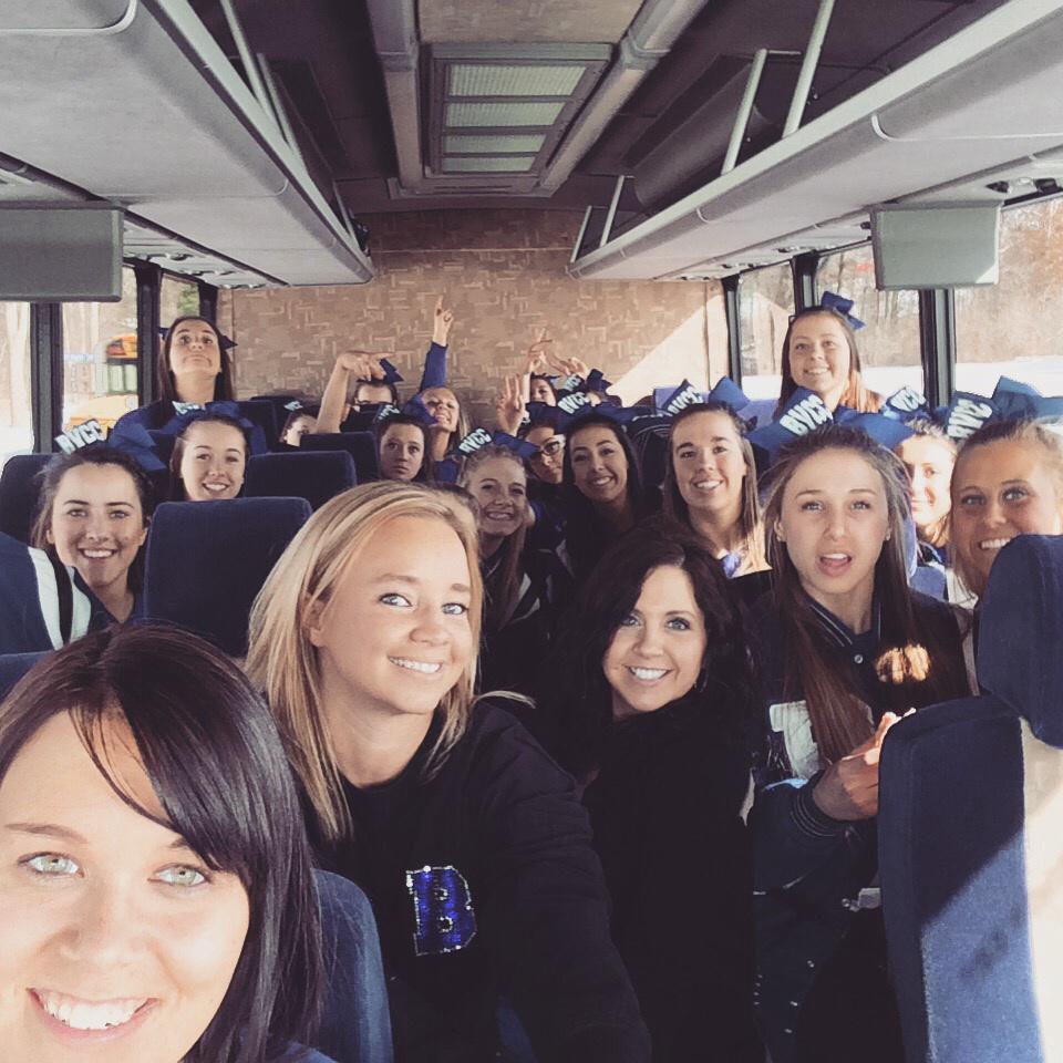 BSDAthletics's tweet photo. Brandon Cheer off to MHSAA State Championships in Grand Rapids. Go Blackhawks! http://t.co/LOJI0ZmqSZ