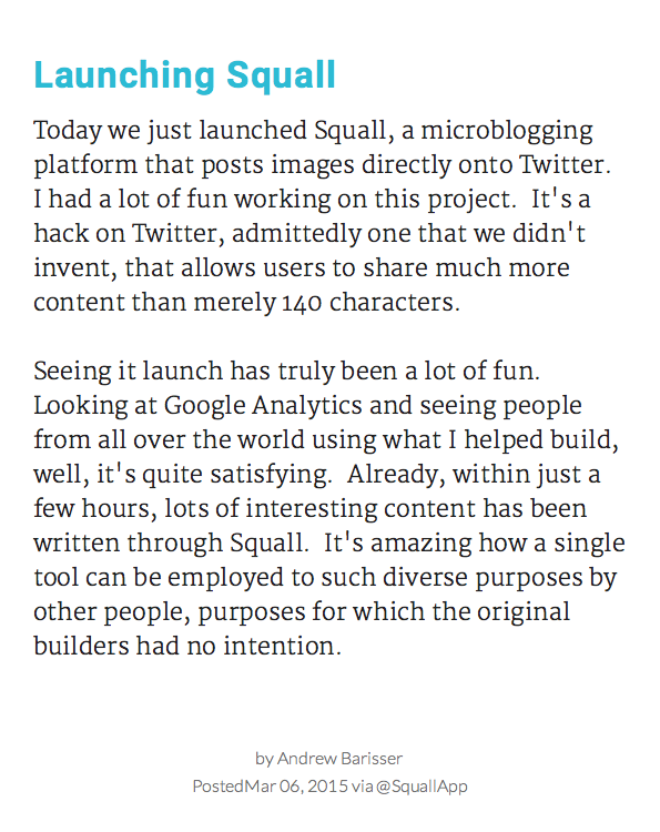 abarisser's tweet photo. Launching Squall http://t.co/Y59eGYGSfA @Squallapp http://t.co/RIFI4peybq