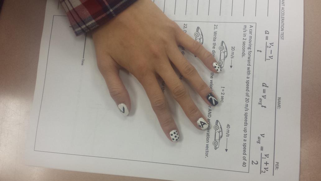 SCHphysics's tweet photo. Test day physics nails http://t.co/cKcXOOpBNW