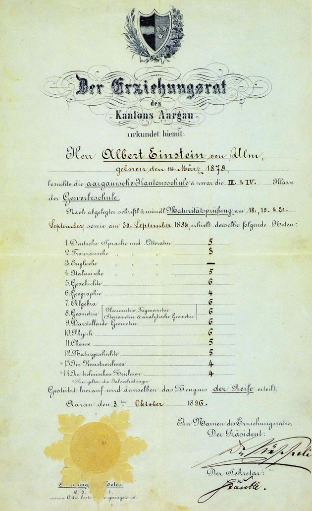 SLSingh's tweet photo. RT @ThatsHistory: Albert Einsteins report card (on a scale of 1-6) http://t.co/kmCYRjfMGX