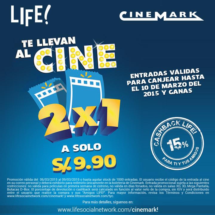 lifesocialn's tweet photo. ¡Solo por tres días! Adquiere tus entradas Cinemark 2x1 en LIFE! a S/.9.90! http://t.co/LEt8i0bCWj