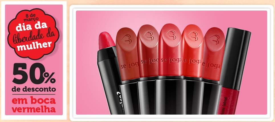 CollectOffersBr's tweet photo. Até o dia da mulher toda a linha de boca vermelha  com 50% de desconto! @qdberenice http://t.co/yJ50DbrKLi http://t.co/u4Wd79NAO2