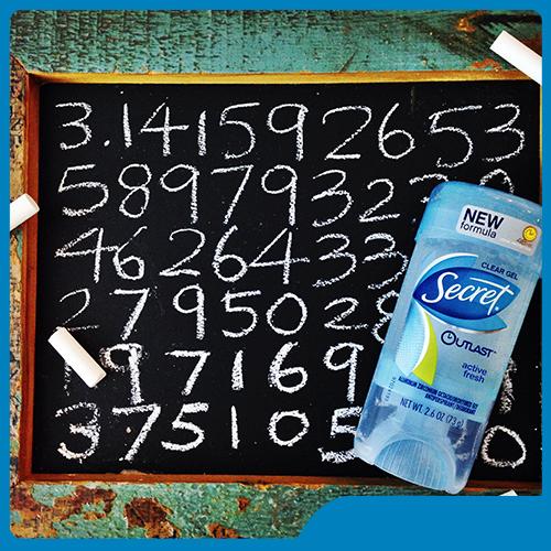 SecretDeodorant's tweet photo. Today is the coolest #PiDay yet. 3.14.15 9:26AM. Our inner mathmetician is rejoicing! http://t.co/lBuGPftOqq
