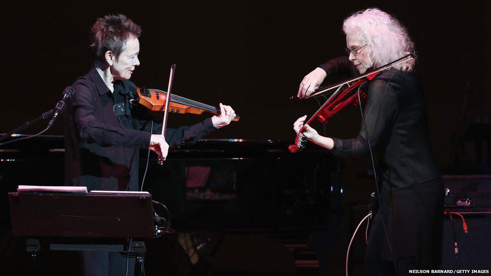 Martha Mooke &amp; Laurie Anderson made the BBC News - Day in pictures: 3/6/15 bbc.com/news/in-pictur… <a href="/elecviola/">Tolerance + Peace</a>