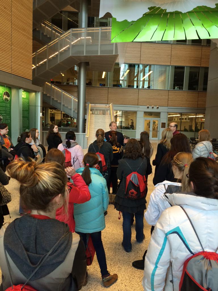 The great Dr. Steve Mickelson giving #SWEuniversity students a tour of the ABE building.<a href="/ISU_CoE/">Iowa State College of Engineering</a> <a href="/ISU_ABE/">Iowa State Agricultural and Biosystems Engineering</a> @WiSE_ISU