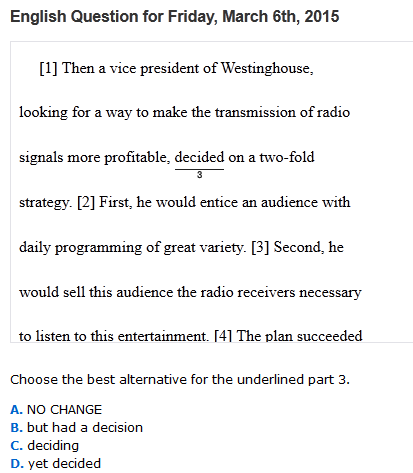 Waukesha North Hs On Twitter Actstudent Try Today S English Question Of The Day For More Questions Daily Go To Http T Co Z9ll3eecek Http T Co Ps399didcy