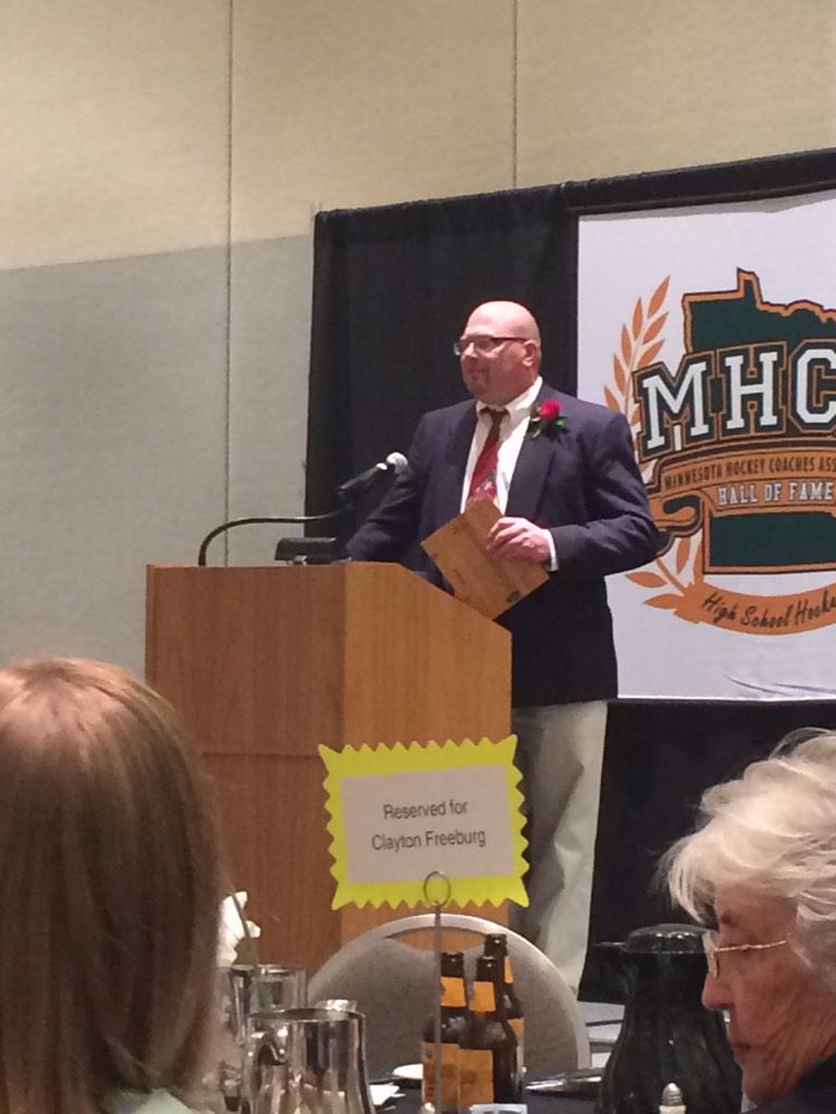 Packer_Hockey's tweet photo. Steve Wasko - Bruce Johnson award winner! 2015 Coaches Hall of Fame! #packerhockey #packerfootball #packerbaseball http://t.co/24OuNwJ0RF
